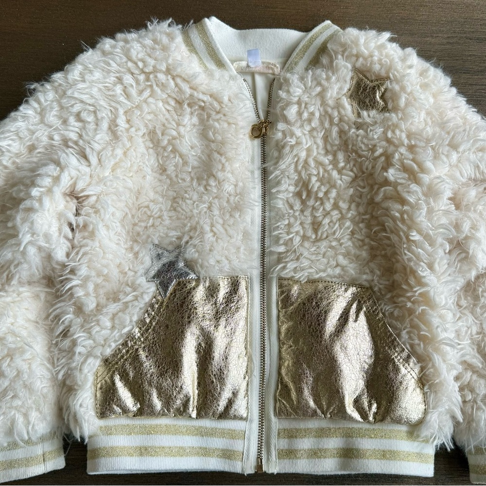 Gold and white baby Sara 5t toddler jacket
